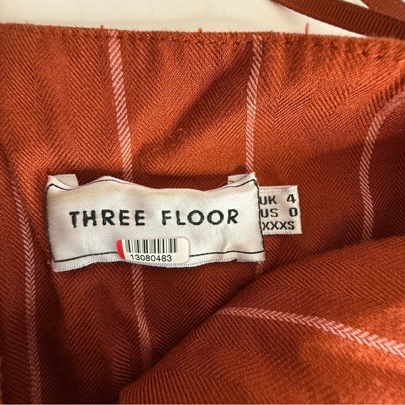 Three Floor Margaux Jumpsuit pinstriped copper Linen Size 0 RTR - Picture 10 of 15